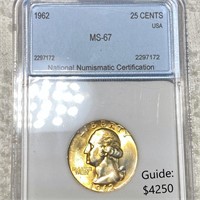 1962 Washington Silver Quarter NNC - MS67