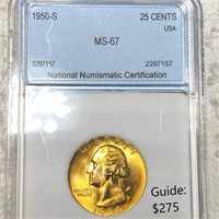 1950-S Washington Silver Dollar NNC - MS67