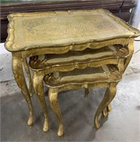 Set of 3 Antique Italian Florentine Nesting Tables