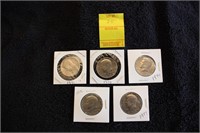 6 Kennedy Half Dollars 71 72 73 74 76 77