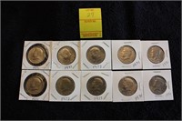 10 Kennedy Half Dollars 2-71 2-72  2-73  2-74 2-76