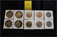 10 Kennedy Half Dollars 2-71 2-72 2-73 2-74 2-76