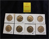 8 Kennedy Half Dollars 80 81 82 83 84 85 86 88