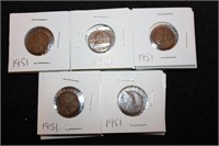 22 wheat pennies 1951