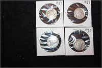 10 Buffalo nickels 1927 worn