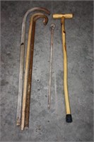 3 canes 1 diamond willow cane & 1 carnival cane