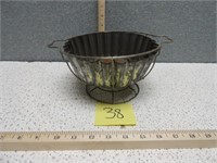 Vintage Bowl in Wire Basket