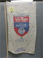 Vintage King Midas White Rye Flour Cloth Bag