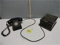 Vintage Kellogg Telephone and Wood Box