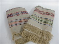 Pair 84"x 58" Cotton Peruvian Blankets