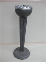Vtg Metal Pedestal Ash Tray w/ Chrome Top 20" Tall