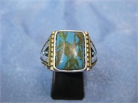 Southwestern Style Silver-Toned Ring w/ Stone