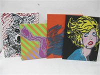 Four 16"x 20" Original Paintings On Canvas