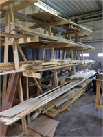 LARGE LOT OF WOOD & TRIM ON A-FRAME