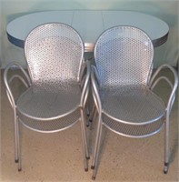 Retro Formica Table & 4 Metal Chairs