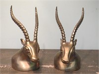 Set of Brass Gazelle Bookends 8"