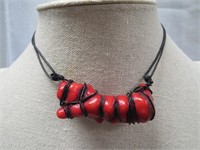 Dyed Red Coral Choker
