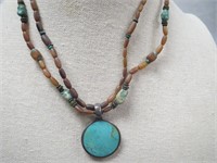 Sterling Silver, Turquoise & Stone Necklace