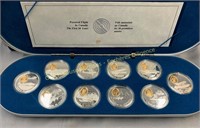 (10) Sterling and 24K gold aviation $20 coins
