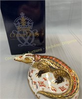 Royal Crown Derby crocodile paperweight with