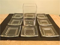 9 Piece Heavy Glass Serving Set