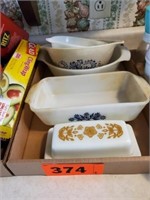 5 X'S BID PYREX, FIRE KING, CORELLE PCS.