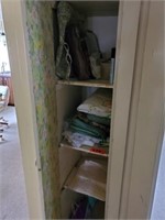 CONTENTS OF HALL CLOSET- LINEN & MISC.