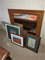 LOT WALL DECOR ITEMS- MIRROR- PICTURES