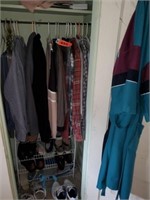 CONTENTS OF CLOSET- MENS CLOTHING - SHOES