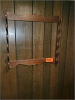 WOOD 6 GUN RACK MOUNTED- MUST BE REMOVED BY BUYER