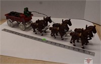 Cast Iron Beer Wagon with 6 Horse Hitch 25" Long