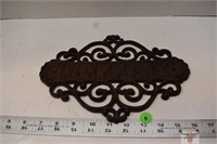 Cast Iron Welcome Sign