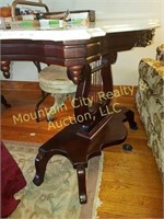 Marble Top Foyer Table Rosewood Finished