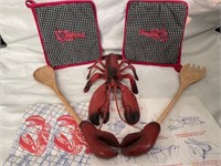 Collection of lobster kitchen decor including
