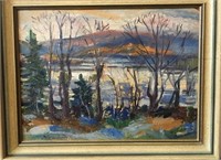 Julia Crawford, oil "Landscape with Lake"