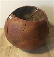 Tyler Aspen, carved wood bowl, 17" tall x 16" wide