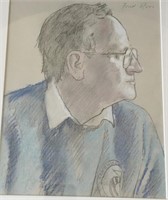 Fred Ross, drawing "Male Portrait", 9.75" x 7.5"