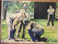 Rod MacKay watercolour "The Horseshoe Pitch"