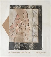 R.M. Vaughan watercolour collage 8" x 7"