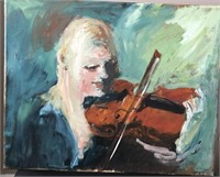 Richard Purdy, oil "Violinist" 16" x 20"