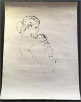 Fred Ross, silkscreen "Mother and Child" 19" x 16"