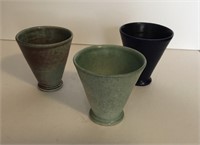 Three Deichmann pottery Saki cups