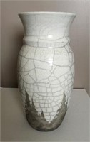 Raku pottery vase, a tree design, 11.25” x 5.5"