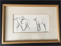 Karen Shackleton, drawing “Horses”, 3.5” x 7”