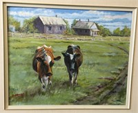Beatrice Northrup, oil “Cows in Pasture”.