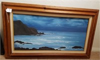 Beautiful Framed Seascape Oil On Canvas