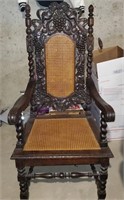 Antique Gothic Heavily Carved Arm Chair