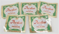 5 NOS Peerless Extra Premium Beer Labels - All