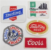 5 New Old Stock Beer Patches