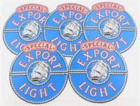 5 NOS 8" Special Export Light Beer Patches